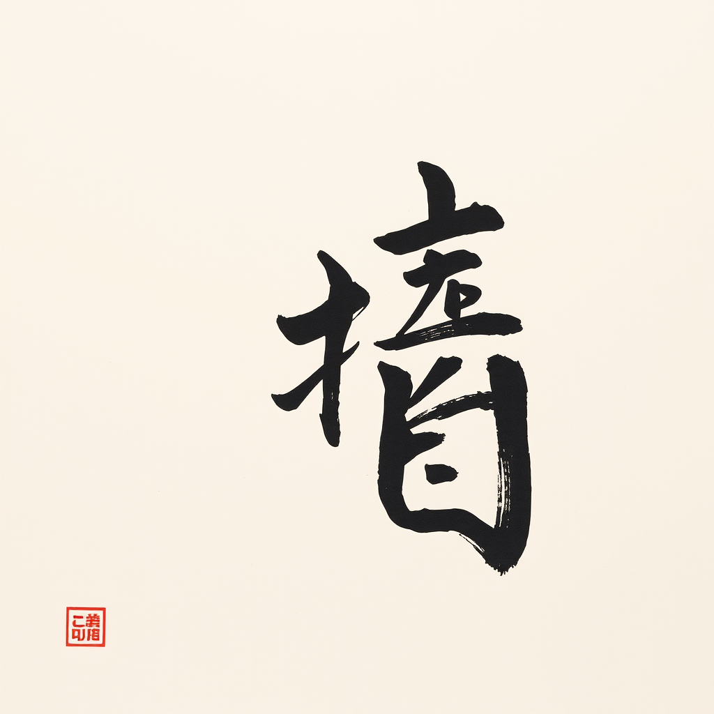 Example of Kaisho formal Japanese calligraphy style showing precise, structured characters written with careful attention to traditional proportions