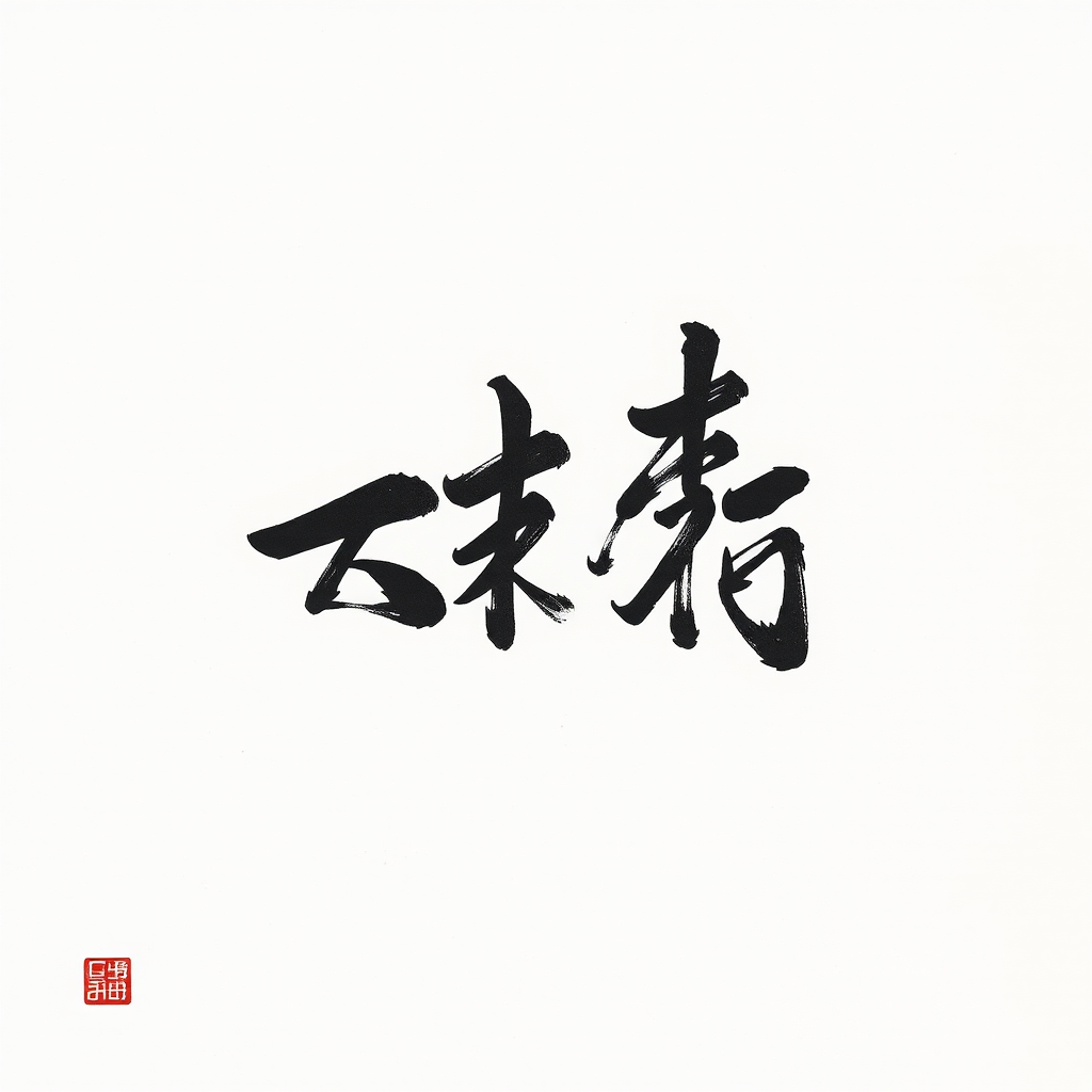 Example of Gyosho semi-cursive Japanese calligraphy style showing flowing, connected strokes that balance readability with artistic expression